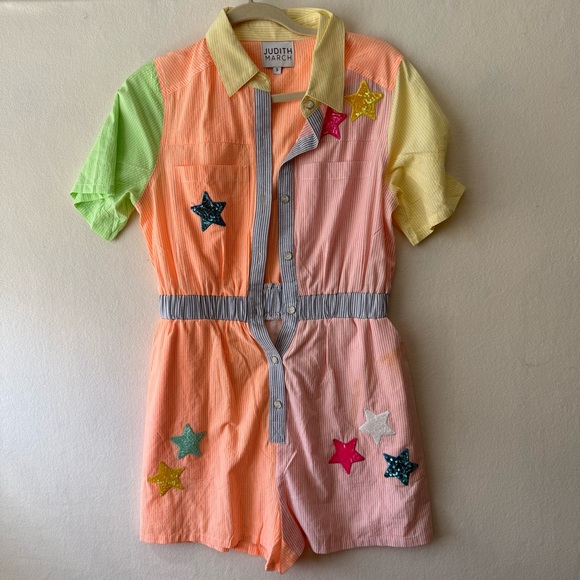 Judith March Pants - Judith March Pastel Patchwork Star Romper